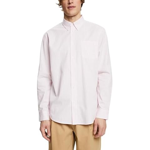 ESPRIT Men's Button Front Shirt in Pastel Pink Cover