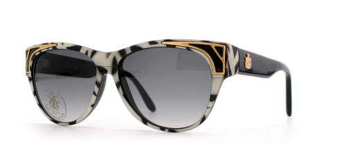 Giorgio Beverly Hills 601 106 zwart wit vierkant gecertificeerde vintage zonnebril voor dames