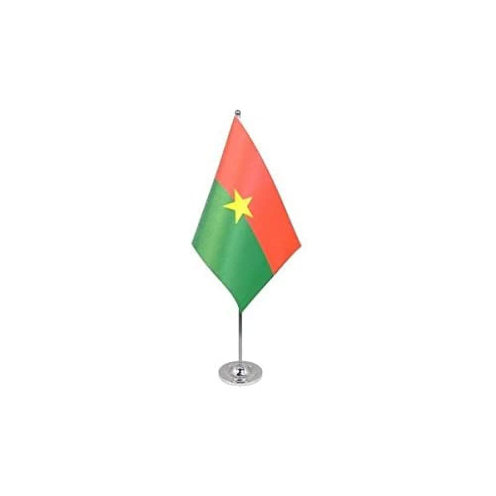 AZ FLAG Burkina Faso Prestige Table Flag 6'' x 9'', Burkinabé Office Decoration 100% Satin 22 x 15 cm