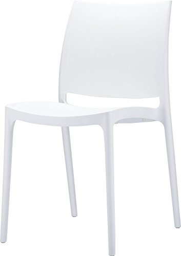 Lot de 4 chaises empilables Maya Blanche en polypropylene