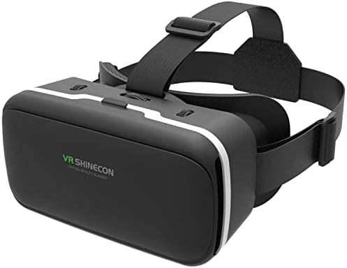 VR Shinecon occhiali per realtà virtuale, con occhiali 3D VR per videogiochi e film a 360 gradi in 3D con lenti morbide e comode per iPhone, Samsung, Android