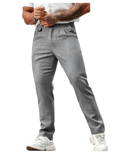 Floerns Men's Stretchy Classic Fit Pleated Front Dress Pants Formal Suit Pants4