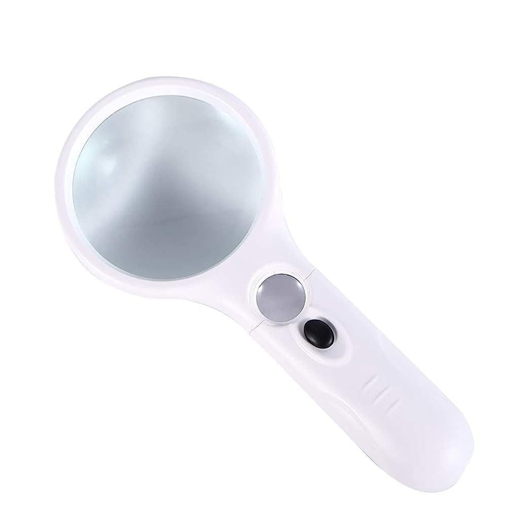 asdchZen Magnifying Glass,With Light,Led Illuminated Magnifier With10X 20X Magnification,Lightweight Handheld Magnifying Glass,For Reading,Inspection,Hobbies Crafts - With