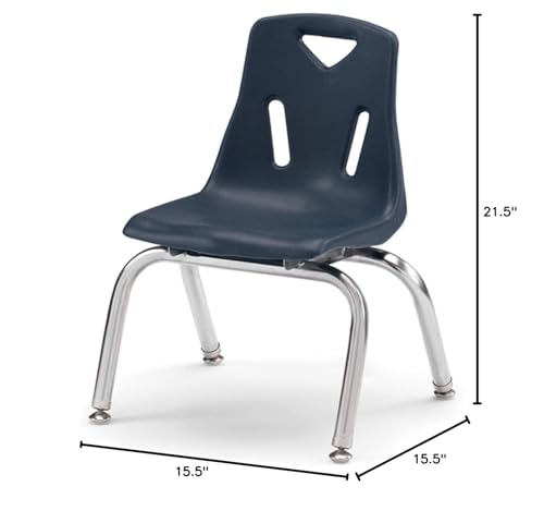 Image of Jonti-Craft Berries 8140JC1112 Stacking Chair with Chrome-Plated Legs, 10 inch Height, Navy