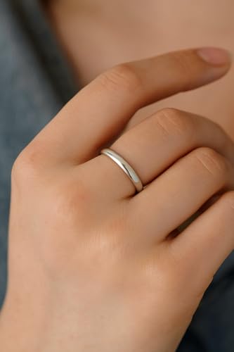 Image of 925 Sterling Silver Plain Band Ring for Men & Women | Pure Silver Unisex | Hallmarked Silver Ring for Daily Use | Gift for him her | Chandi Ring | Thumb Ring |Couple Rings