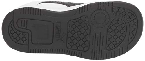 PUMA Unisex-Baby Rebound Layup Lo Hook and Loop Sneaker, White Black-High Risk Red, 6 M US Toddler4