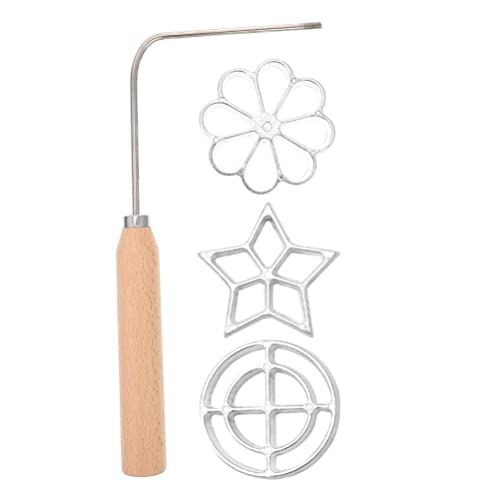 HANABASS Rosenküchleform Waffel Rosetten Traditionelle Teigform Waffeleisen Formen Rosettenwaffeleisen Aluminium Waffelform Backofen Roseneisen zum Backen Tauchform Waffelförmchen