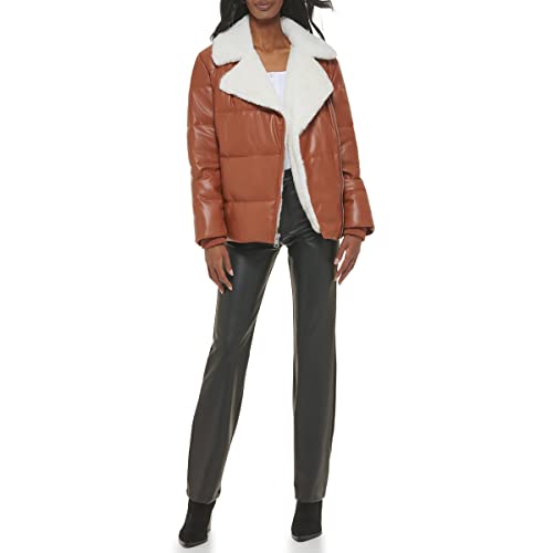Levi's Women's Breanna Puffer Jacket (Standard And Plus Sizes), Camel Faux Fur Trimmed Moto, Medium #TOP1