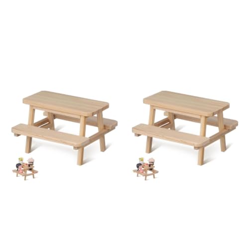 Mesa de picnic 1/12 para jardines de hadas y maquetas exteriores
