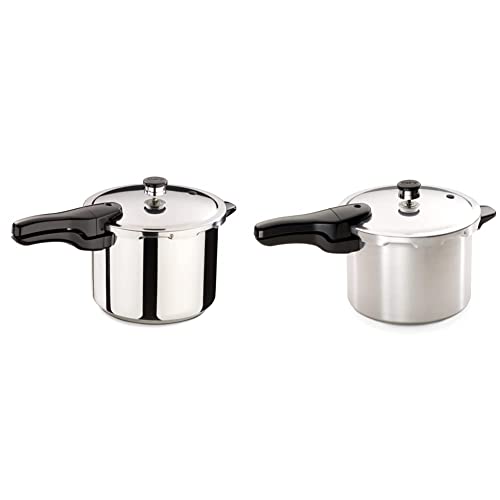 Image of Presto 01362 6-Quart Stainless Steel Pressure Cooker & 01264 6-Quart Aluminum Pressure Cooker
