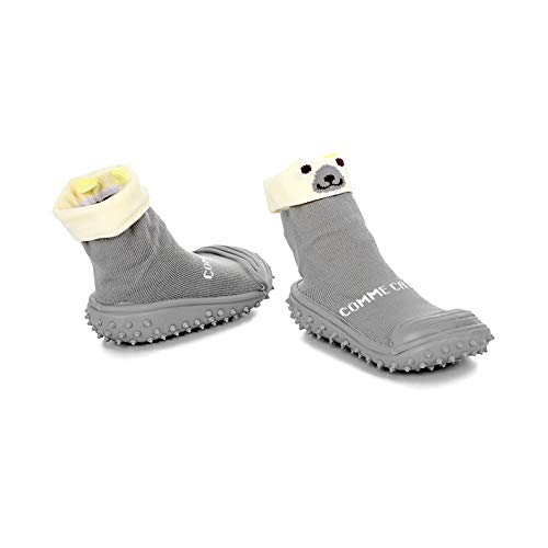 Howell Unisex Baby Socks Shoes Anti Slip Floor Socks With Soft Rubber Bottom Infant Newborn Cotton Sock Boots (Grey Bear,18-24 Months) #TOP2