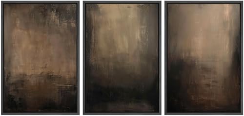 SIGNFORD Framed Canvas Print Wall Art Set Abstract Earthy in