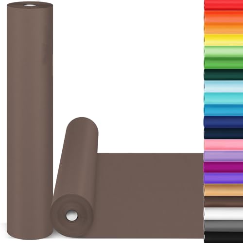 Chocolate Brown Wrapping Paper, 15"x900" Solid Color Art Craft Decorative Bulletin Board Kraft Paper for Men Dad Boys him, Perfect for Father's Day Eid Birthday Bouquet Flower Gift Wrap 80GSM 55LB