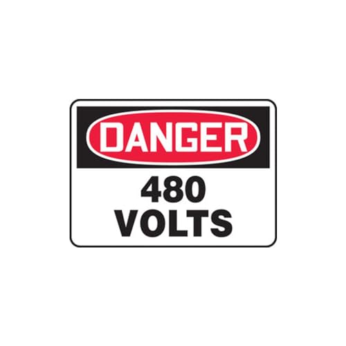 Panneau anti-décoloration Danger 480 Volts Accuform signalisation 7x10