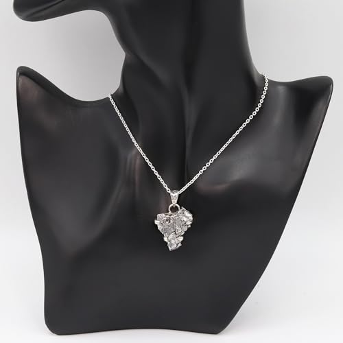 Bijoux pendentif en pierre précieuse et météorite argent 925 de 48cm