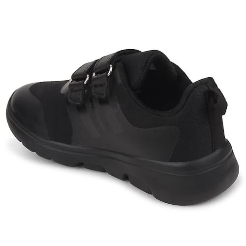 Image of Liberty Leap7x TRIVSKO-2E Lacing /Non-Lacing Uniform School Shoes for Kids - Black & White | Lightweight & Comfortable Outsole | Memory Foam Insole | Quick Wear Velcro /Lace-Up Closure Cushioned Footbed