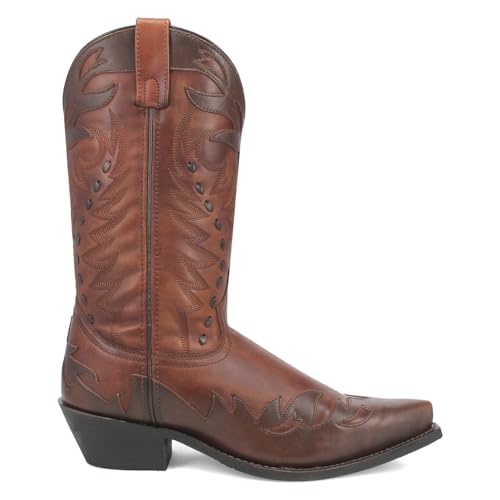 Laredo Men's Gentry Tooled Inlay Embroidered Snip Toe Western Boot