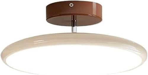 Miniatura 8 de Round Semi Flush Mount Ceiling Light Retro Adjustable Three Color Temperature Eye Protection Indoor Lamp for Bedroom Office Kitchen Living