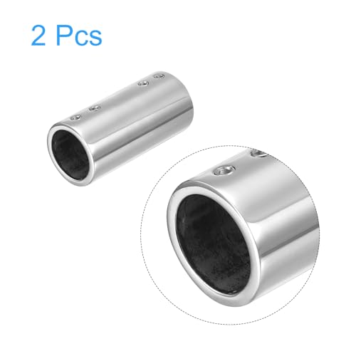 Conector de pasamanos de 25mm en acero inoxidable 316 para tubos de 2 vías 4
