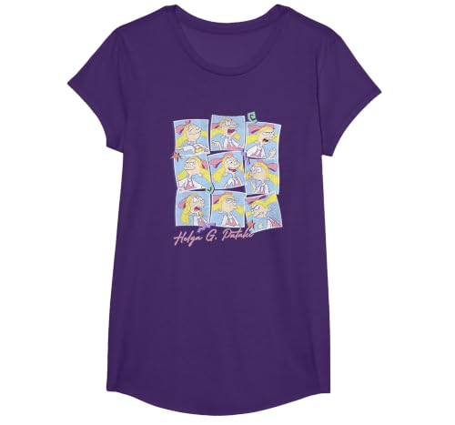 Hey Arnold! Helga G. Pataki Moods Box Up T-Shirt, Girls, Purple, X-Small
