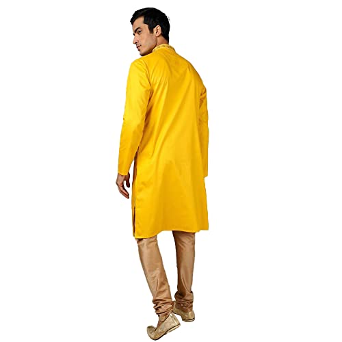 Image of by Shoppers Stop Solid Polyester Cotton Slim Fit Mens Kurta