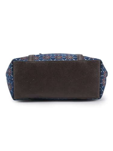 Image of NEPRI Printed Office Tote Bag | Laptop Bag 15.6 inch | Stylish Tote Bags for Office Use | Purse for Women | Vegan Leather & Handblock Printed Fabric Handbag | Daily & Travel Use