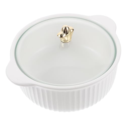 BCJMKDX Elegante geriffelte Porzellan Suppenschüssel