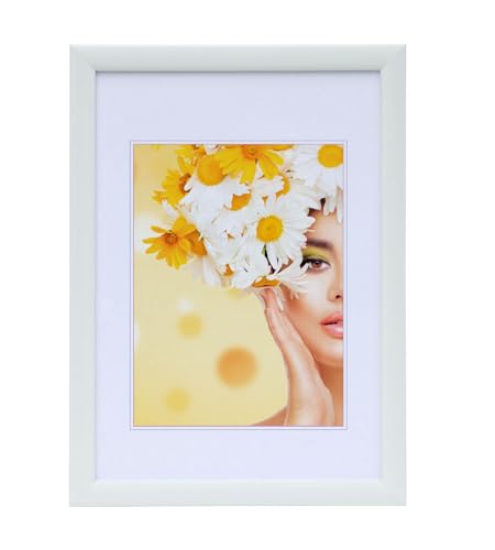 IDEAL TREND Kunststoffrahmen mit Klarglas Bilderrahmen PS-1 Frame Foto Collage Portraitrahmen Glasscheibe: Farbe: Weiß | Format: 40x50