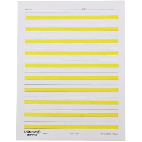 Abilitations Integrations Hi-Write - Intermediate 1 Paper - 100 Pack, 8-1/2 X 11 in - 089663, Yellow/White Cover