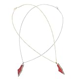 UKCOCO Collar Patriótico de Sandía Dijes de Frutas Diseño Original 2 Unidades Joyería para Hombres y Mujeres Colores Intensos Accesorio Cómodo para Ocasiones Casuales y Formales