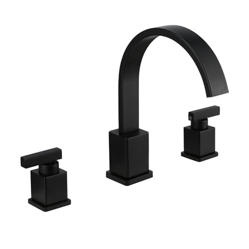 Robinet de lavabo cascade haut de gamme à double poignée géométrique