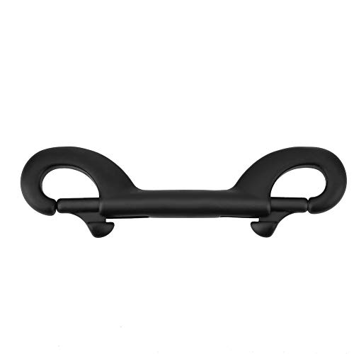 QANYEGN Diving Clamp, Diving Double Head Hook, Metal Diving Hook for BCD Weight Belts or Other Diving Equipment (115mm-black)