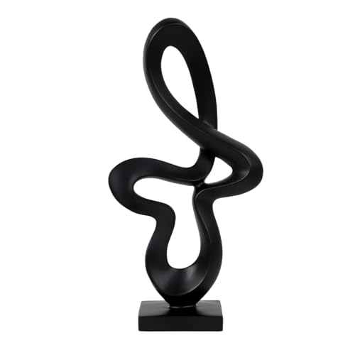 Estatua abstracta moderna de resina negra