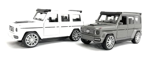 Image of SHAKTISM Die-Cast Metal Car Toy -1:36 Scale, Opening Doors, Pull Back Function, Collectible Toy, Racing Car for Kids Birthday Gift for Boys Girls (White G-Wagon Diecast)