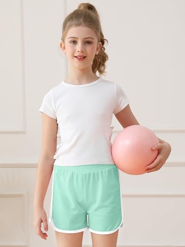 Resinta Pacote com 5 shorts ativos para meninas, secagem rápida, academia, treino, shorts de corrida