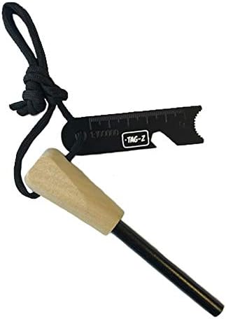 Ferro Rod - Arrancador de fuego de emergencia 516 pulgadas tradicional grueso Bushcraft Fire Starter 12,000 golpes! Paracord y delantero incluidos