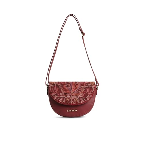 Image of Caprese Siji Tresna Medium Crossbody Bag for Women with Adjustable Strap & Zip Closure | Kashida Velvet Embroidery Sling Bag | Stylish & Lightweight Bag for Daily Use, Travel & Casual Outings
