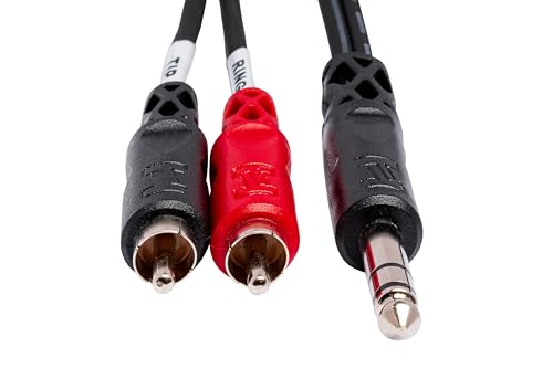 Cable TRS a RCA Hosa de 3 m con conectores moldeados para inserción de audio limpio 4