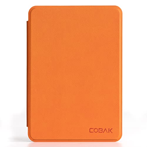 Image of CoBak Case for All New 6 Inch E-Reader 2024 and 2022 (11 Generation) - PU Leather Smart Cover, Auto Sleep and Wake,Fabric Orange