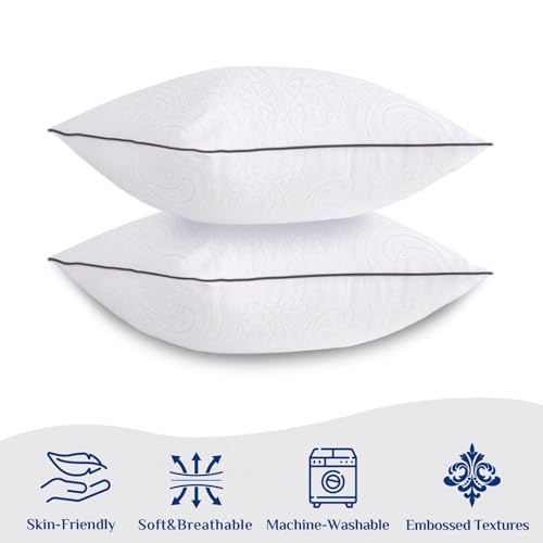 Image of JOLLYVOGUE Euro Pillows for Sleeping, Soft and Supportive Throw Pillows for Couch, Bed and Sofa, Down Alternative Pillow, 26x26 Inches