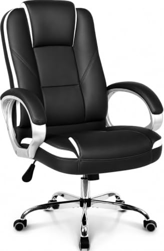 Image of Oakcraft Premium Ergonomic Office Chair - Adjustable Swivel Desk Chair with Lumbar Support & PU Leather Upholstery
