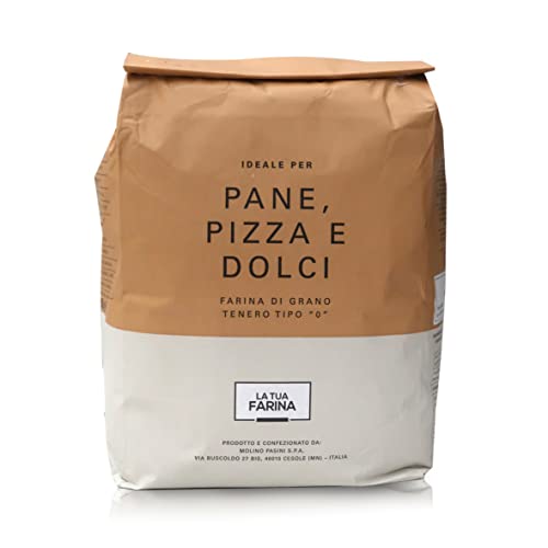 Molino Pasini Farine de Blé Tendre Type '0', Idéale pour Pizza, Pain et Pâtisseries, 5 Kg