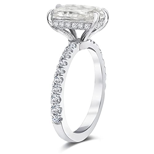 Bo.Dream Radiant Cut Cubic Zirconia CZ Engagement Rings Platinum Plated Sterling Silver2