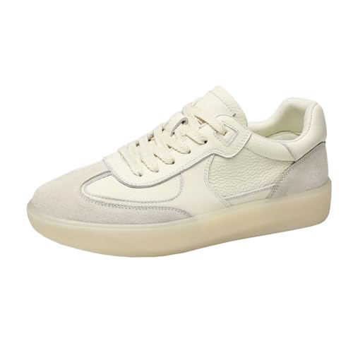 Zapatillas Casuales de Moda para Hombre Ligeras y Transpirables con Suela de Goma Suave Resistentes al Desgaste Zapatos Deportivos (White,44)