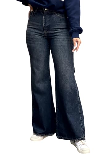 Image of Women's Flare High Waisted Bell Bottom Wide Leg Stretch Classic Denim Pants