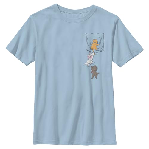Fifth Sun Boy's Aristocats Kittens Climbing Pocket Badge T-Shirt