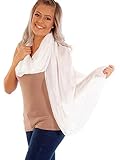 DOLCE ABBRACCIO by RiemTEX ® Schal Damen PRIMA DONNA Stola Tuch aus Wildseide im samtenen Weiss Tücher in 31 Unifarben Halstücher Seidentuch Schals Damen Halstuch Seidenschal (Weiß)
