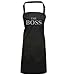 Edward Sinclair Delantal de cocina con estampado plateado The Boss con texto en inglés "The Boss