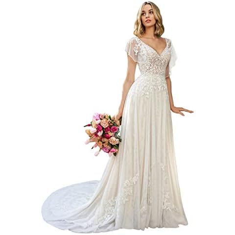 Ternlm Short Sleeves Plus Size Wedding Dress Cover