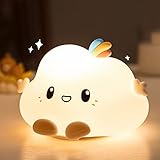 Mubarek Kids Night Light for Kids Room, Cute Baby Night Light, Toddler Night Lights, Rechargeable Night Light for Girls, Kawaii Silicone Cloud Night Light, Squishy Night Light Portable Battery Powered